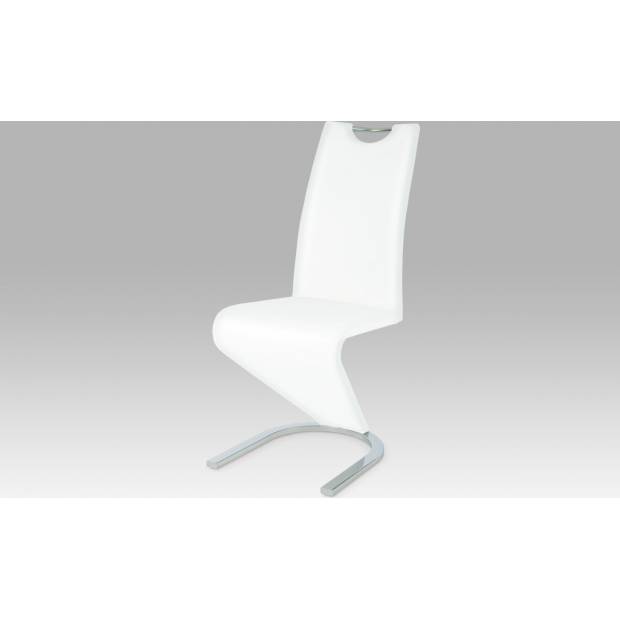 Jídelní židle koženka bílá / chrom HC-790 WT1 Art