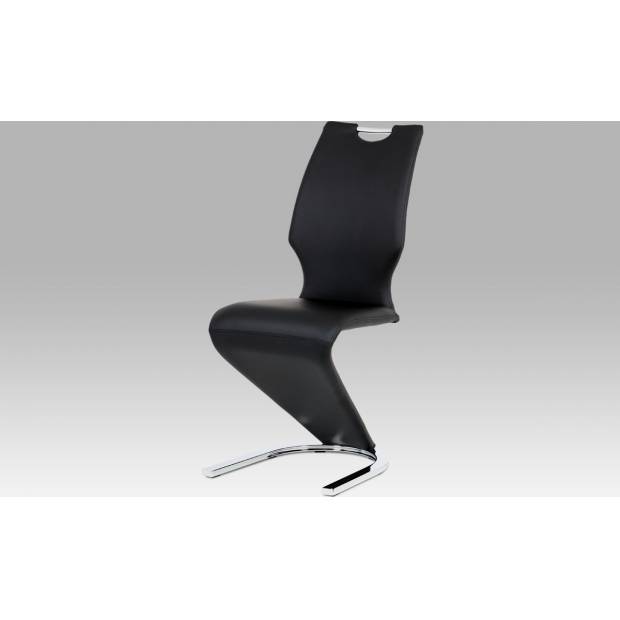 Jídelní židle, ekokůže černá, chrom HC-997 BK Art