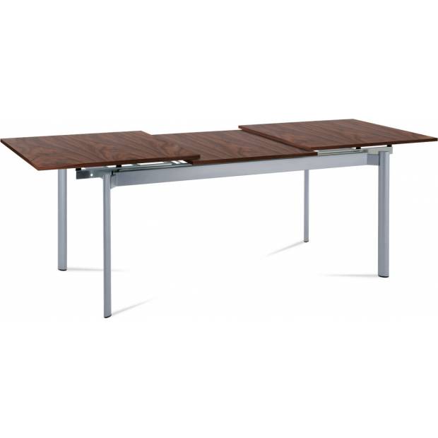 Jídelní stůl rozkl. 160+72x85x76 cm, alu / dýha ořech WD-5864 AWAL Art
