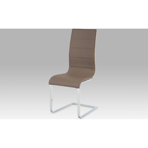 Jídelní židle, koženka coffee / sonoma / chrom WE-5022 COF Art