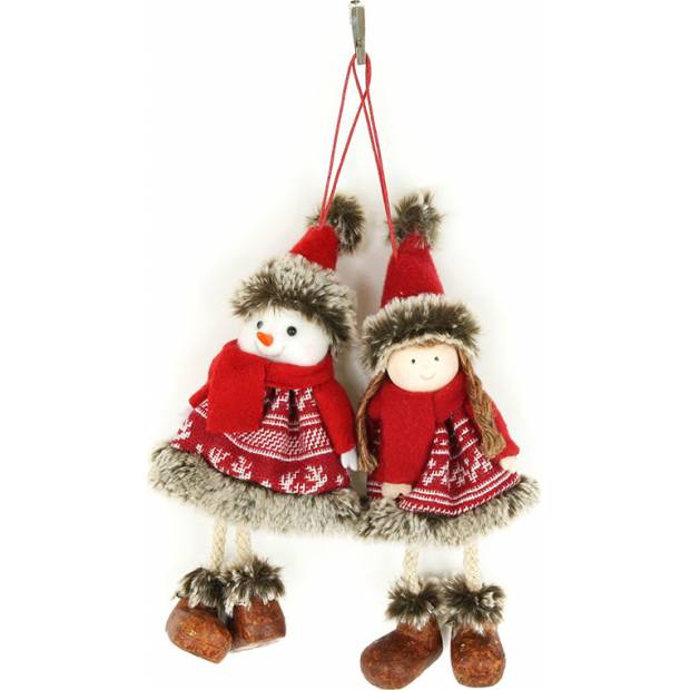 Figurka,  textilní vánoční dekorace, mix 2 druhů, cena za 1 kus AC4067 Art