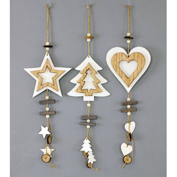 Závěsná vánoční dřevěná dekorace, na výběr ze tři druhů KLA348 Art