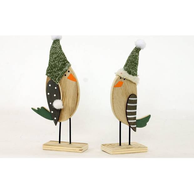 Ptáček dekorační dřevěný a textilní. Cena za 1ks. KLA374 Art