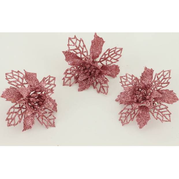 Květina růžová dekorační na klipu. Cena za 3kusy/1 polybag. VCA011 PINK Art
