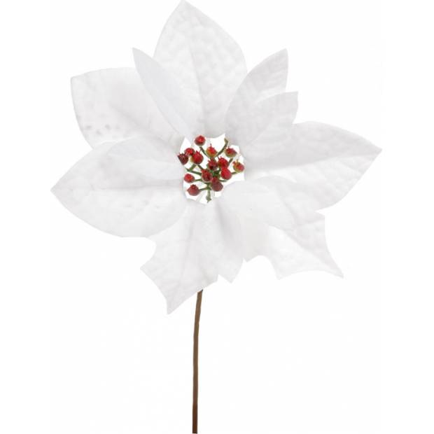 Květina umělá vazbová. Vánoční růže, poinsécie , barva bílá VK-1226 Art