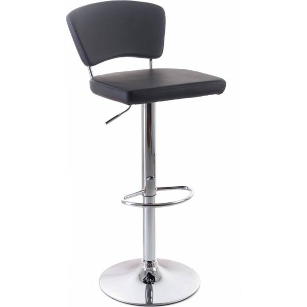 Barová židle Redana koženková s opěradlem black 60023091 G21