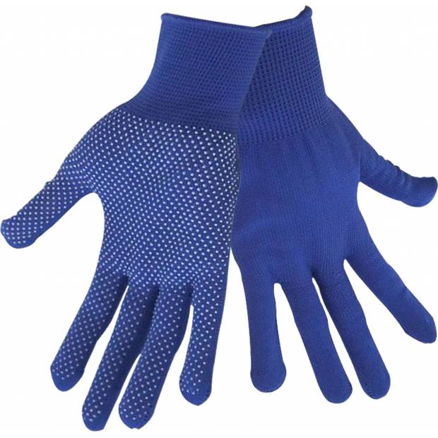 rukavice z polyesteru s PVC terčíky na dlani, velikost 9