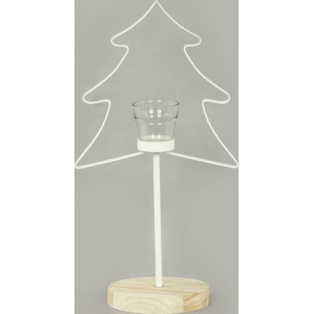 Svícen se stromečkem,  kovová vánoční dekorace AN143 Art
