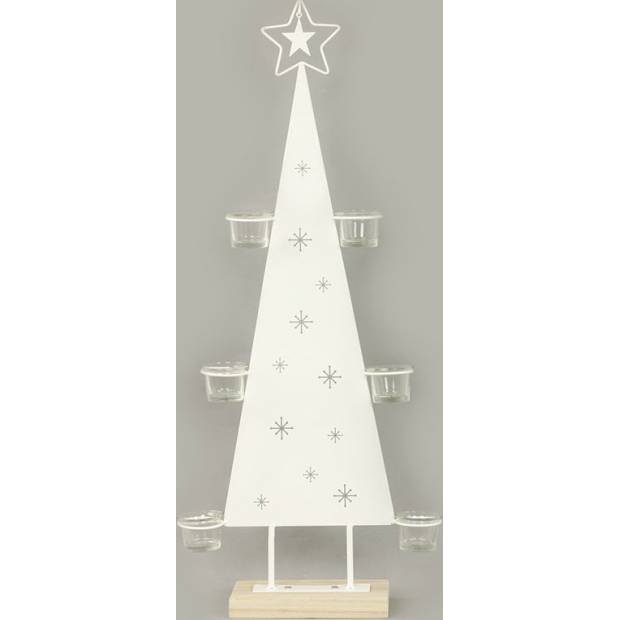 Svícen ve tvaru stromečku, kovová vánoční dekorace AN134 Art