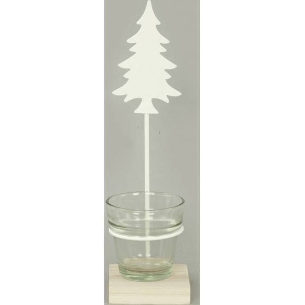 Svícen se stromečkem,  kovová vánoční dekorace AN137 Art