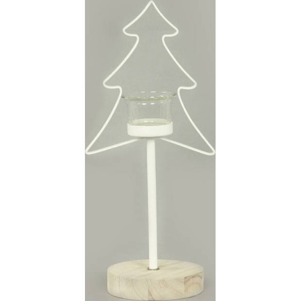 Svícen se stromečkem,  kovová vánoční dekorace AN144 Art