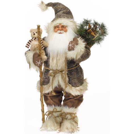 Santa Claus svítící s medvídkem 62cm 1ks - IntArt