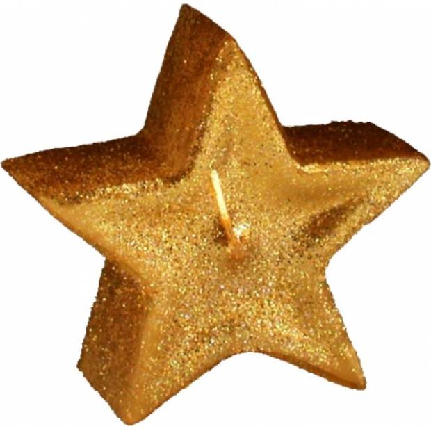 Svíčka Hvězda O 130 x 50 mm zlatá Vánoční hvězda - Curver
