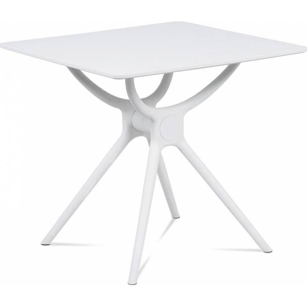 Jídelní stůl 80x80, bílá MDF, plast bílý DT-751 WT Art