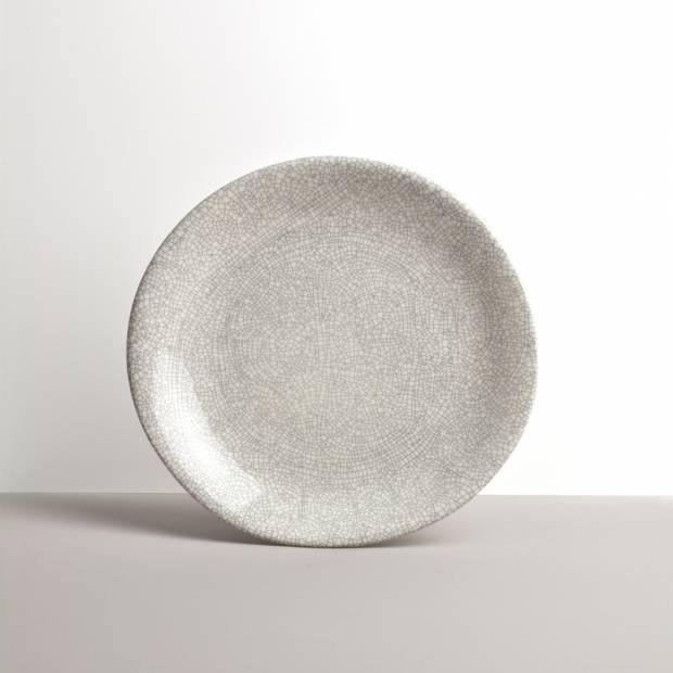 Velký mělký talíř 25 cm bílo-šedý C6939 MIJ