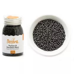 100 g malé cukrové perličky černé - Decora