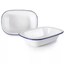Smaltovaný pekáček s modrou linkou 22cm - Ibili