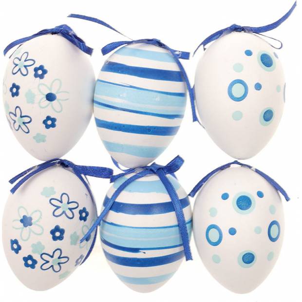 Vajíčka plastová 6cm, cena za 1 sáček (6 ks), modro-bílé VEL810221 Art