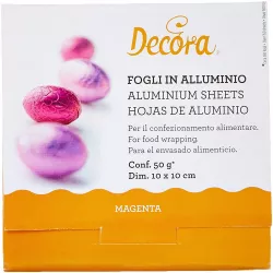 Fólie pro balení čokolád - červená 10x10cm 150ks - Decora