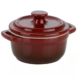 Pekáč MALIN vč.poklice, keramika, červená, O10cm x v8cm - Kela