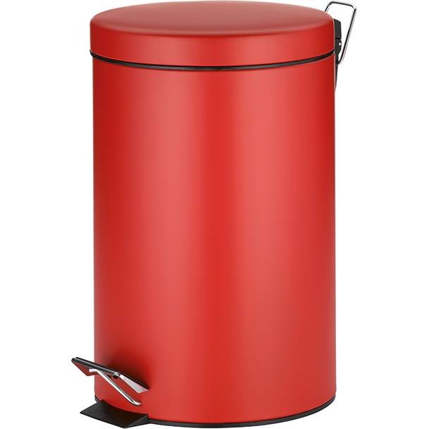 Kovový odpadkový koš JARON s pedálem, červená O25cm x v39cm - Kela