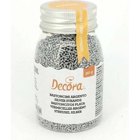 Cukrové sypání stříbrné tyčinky 90g - Decora