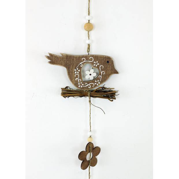 Ptáček, dřevěná dekorace na zavěšení MO809720 Art