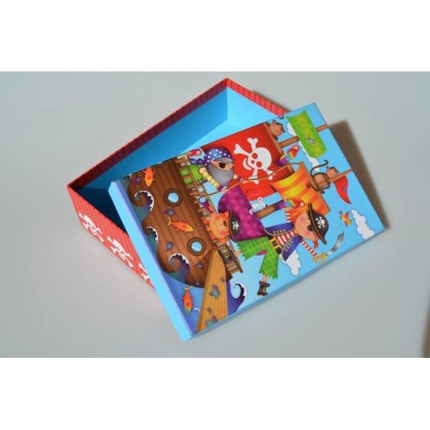 Krabička na dárek k narozeninám piráti 26x17x7cm - Alvarak