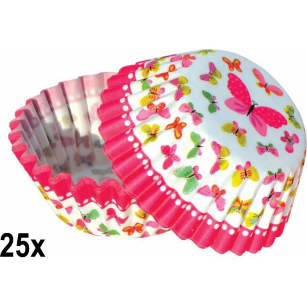 Papírové košíčky na Muffiny a cupcakes 50ks barevný motýl - Alvarak