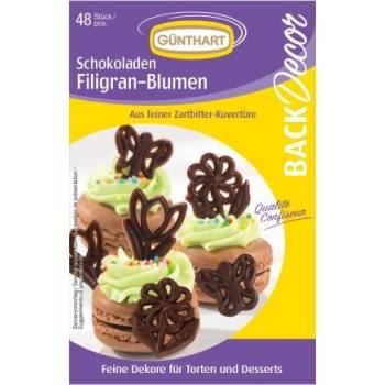 Čokoládové filigrány květiny 48ks - Gunthart