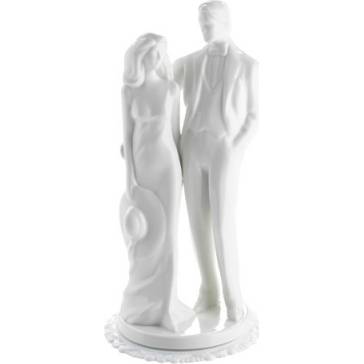 Svatební figurka na dort 1ks 225mm celá bílá - Gunthart