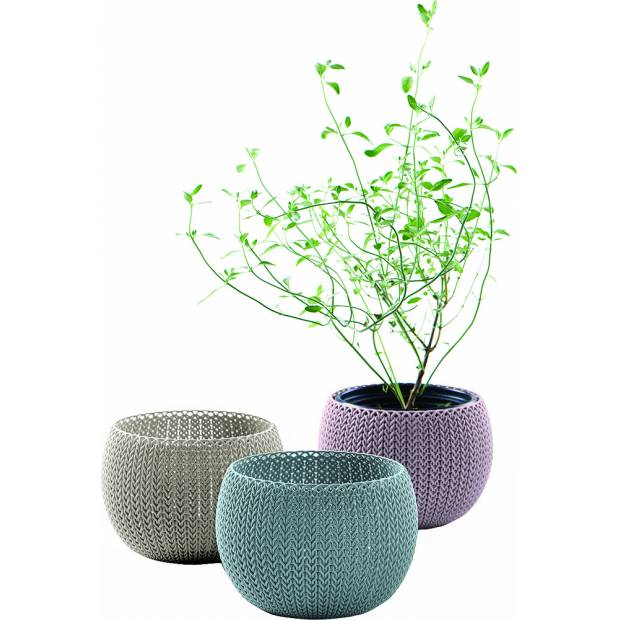 Květináč Cozies Trio Herbs 3 ks, mix barev: fialová, mlhavě modrá a písková 230393 Keter