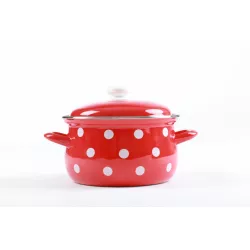 Smaltovaný hrnec Bílý puntík Sfinx, průměr 24 cm, objem 6,1 l - Belis