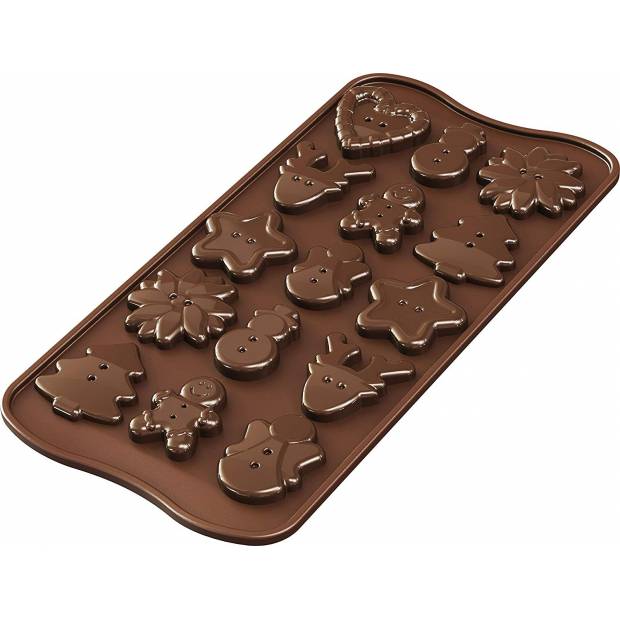 Silikonová forma na čokoládu – vánoční knoflíky - Silikomart