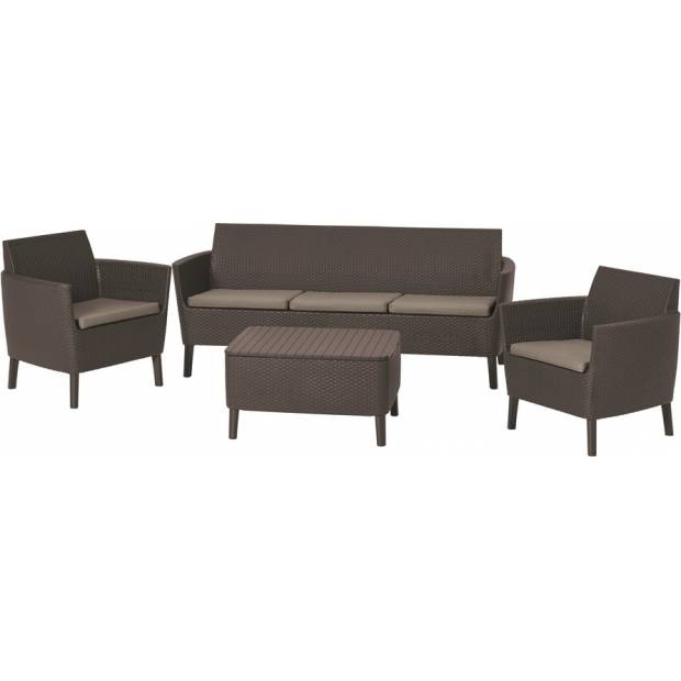 SALEMO 3 seater - hnědá 236803 Allibert