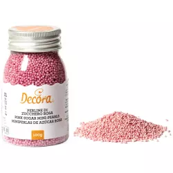 Cukrové zdobení mini perličky - máček 1,5mm růžové 100g - Decora