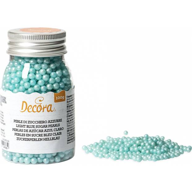 Cukrové zdobení perličky 4mm modré 100g - Decora