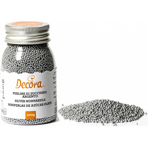 Cukrové zdobení mini perličky 1,5mm stříbrné 100g - Decora