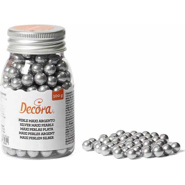 Cukrové zdobení stříbrné perly 100g - Decora