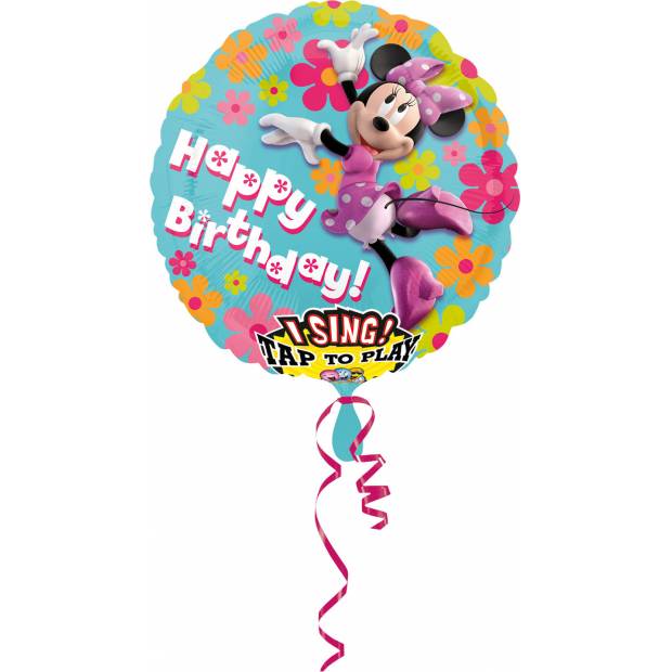 Hrající a zpívající Fóliový balónek 71cm Minnie - Amscan