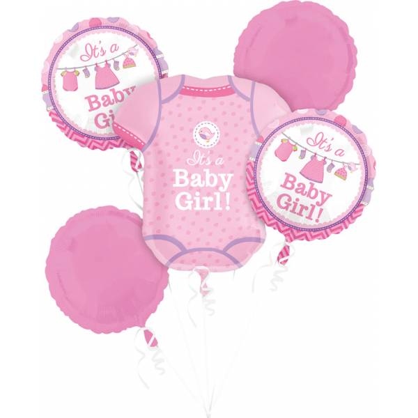 Fóliový balónek 5ks narození holčičky - Amscan