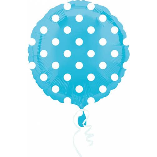 Fóliový balónek 43cm modrý s puntíky - Amscan