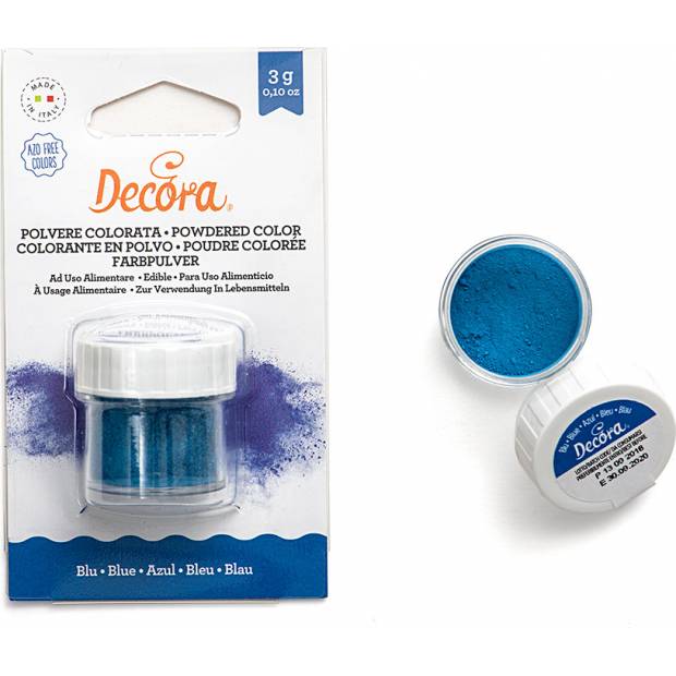 Prachová barva modrá 3g - Decora