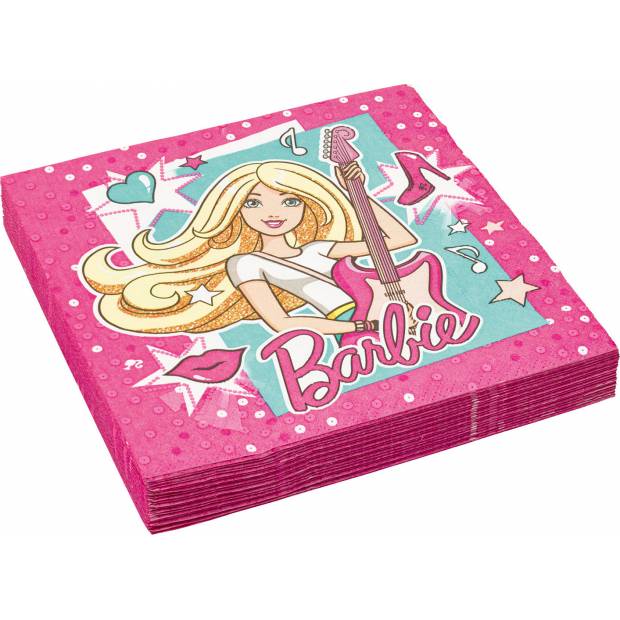 Papírové ubrousky na párty Barbie 20ks 33cm - Amscan