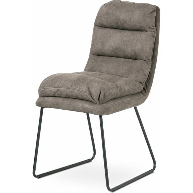 Jídelní židle, hnědá látka, kov šedý mat DCH-255 BR3 Art