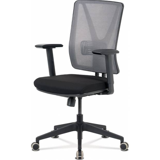 Kancelářská židle, šedá síťovina+černá látka, synchronní mech, plast kříž KA-M01 GREY Art