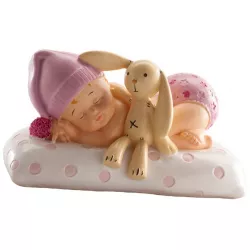Figurka na dort spící miminko holčička - Dekora