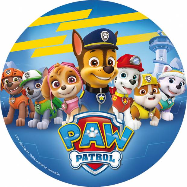 Jedlý papír Paw patrol - tlapková patrola všichni přátelé 20cm - Dekora