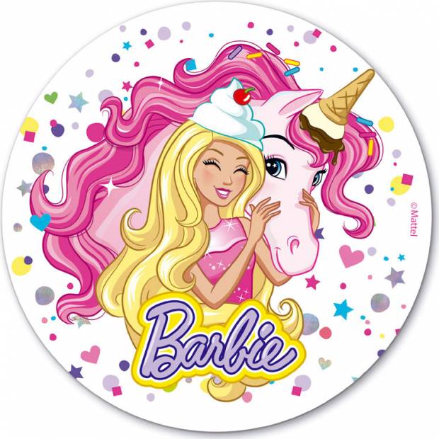 Jedlý papír Barbie a její koník 20cm - Dekora