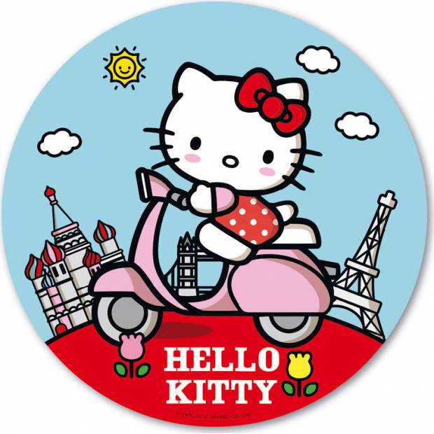 Jedlý papír Hello Kitty na motorce 20cm - Dekora